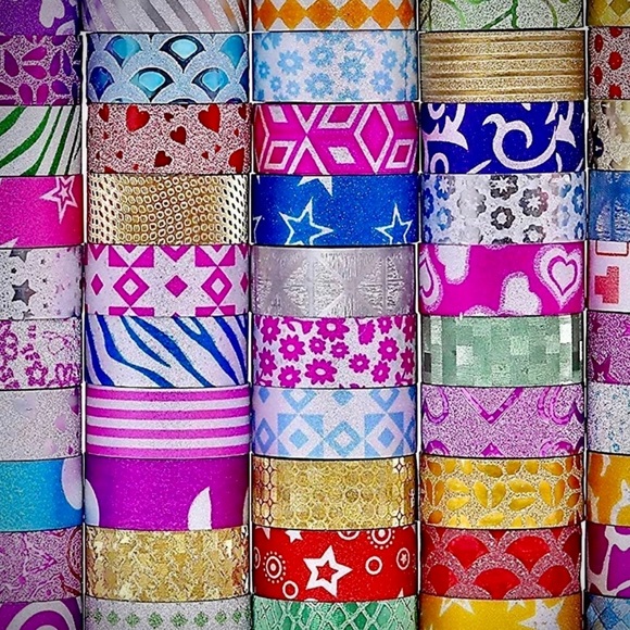 Other - 💜💗New! 60 Rolls Scrapbooking Paper Washi Tape Metallic Glitter Craft Ribbon